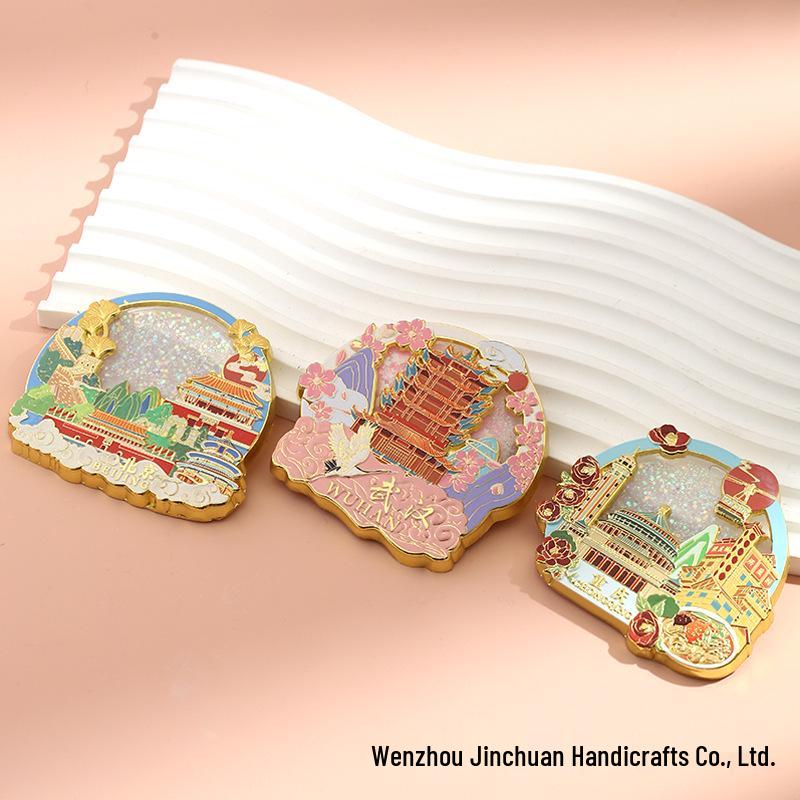 Metal Landmark Sandscape Refrigerator Magnet - Zinc Alloy Cultural Scenic Attraction