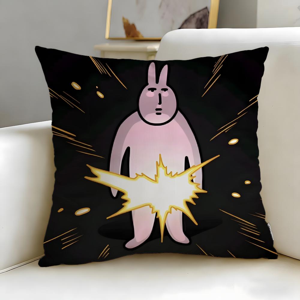 Klassische Cartoon-Freund Hase Kissenbezug Weich Leicht zu Waschen Kissenhülle Vielseitig für Sofa Bett Reisen und Büro