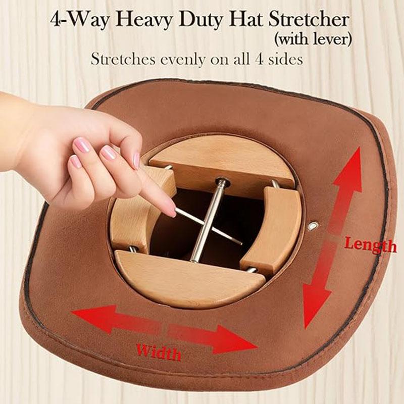 Repacego Întinzător de Pălării din Lemn Ajustabil, Menținător de Formă pentru Pălării, Suport Premium pentru Pălării Fedora pentru Depozitare, Suporturi pentru Pălării Cowboy și Baseball