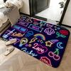 Weicher saugfähiger rutschfester Teppich Kunst Vintage Neonschild Fußmatte Heimdekoration Fußmatte Schlafzimmer Fußmatte Duschteppich