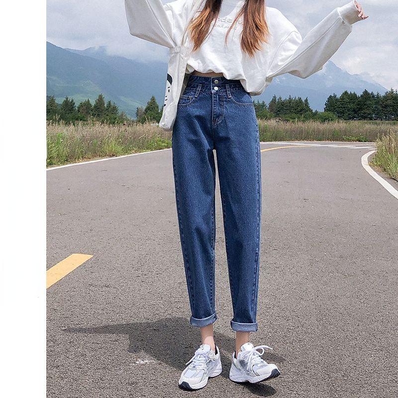 

Универсальные женские шаровары свободного кроя с высокой талией XXXL синий