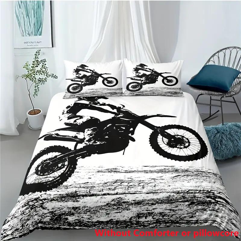 3D Print Motocross Bedding Set For Boys Adults Men Off-Road Race Motorcycle Duvet Cover Bed Cover Home Polyester Quilt Cover