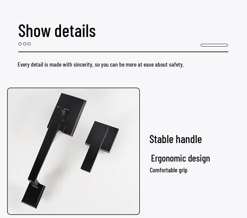 Black Zinc Alloy Anti-theft Door Lock Set for Wooden Entrance Doors