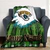 Name Custom Jacksonville Jaguars Print Flannel Blanket High Quality Warm Comfortable Cover for All Seasons Perfect for Gifts Home Decor