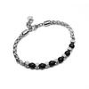 Noter Stainless Steel Braelet Men Adjustable Chain Link Braclet Homme 6mm Natural Sodalite Onyx Tiger Eyes Braslet Pulsera Gift