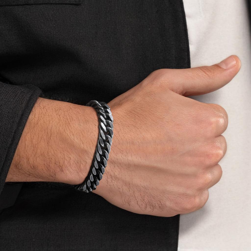 Stainless Steel Jewelry Thick Heavy Cuban Chain Men Bracelets Wristband For Dad Boyfriend Valentine's Day Gift