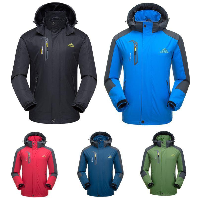 Waterproof Windproof Men Warm Coat With Detachable Hood And Adjustable Cuffs For Winter
