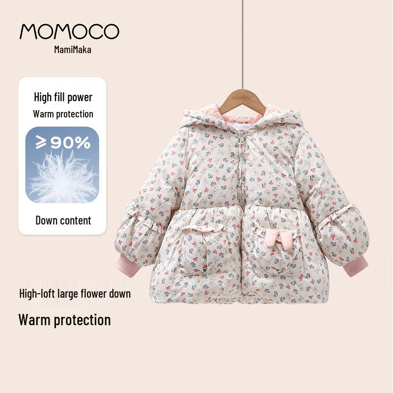 Зимняя пуховая куртка для девочек MOMOCO с полным принтом 150