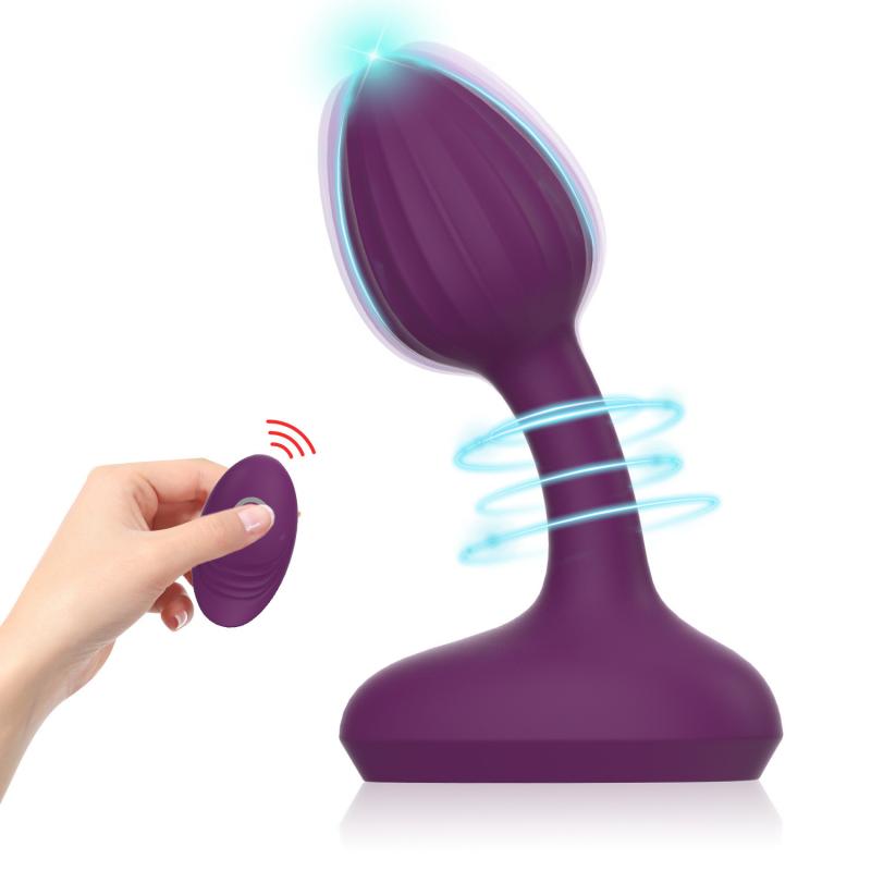 Vibrerende Butt Plug Prostata Massasjer Vibrator med fjernkontroll 10 vibrasjonsmoduser Silikon Oppladbar analplugg Sexleketøy for menn og kvinner