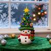 Christmas Cartoon Snowman Ornament USB Powered Glowing Xmas Tree Topper Snowman Figurine Home Office Holiday Party Decoration