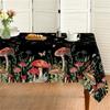 Mushroom Rectangular Tablecloth 60x84 Inch, Seasonal Vintage Washable Seasonal Table Cover for Party Picnic Dinner Decor