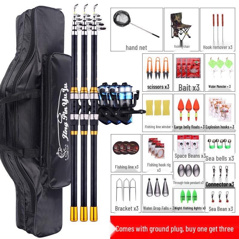 Ultra-Hard Sea Rod Set with Accessories for Long Cast Fishing