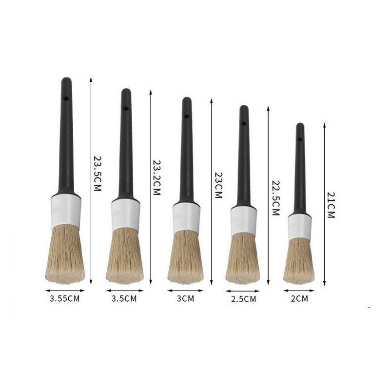 3/5PCS Car Exterior Interior Detail Brush Boar Hair Bristle Brushes for Car Cleaning Auto Detail Tools Dashboard Cleaning Brush