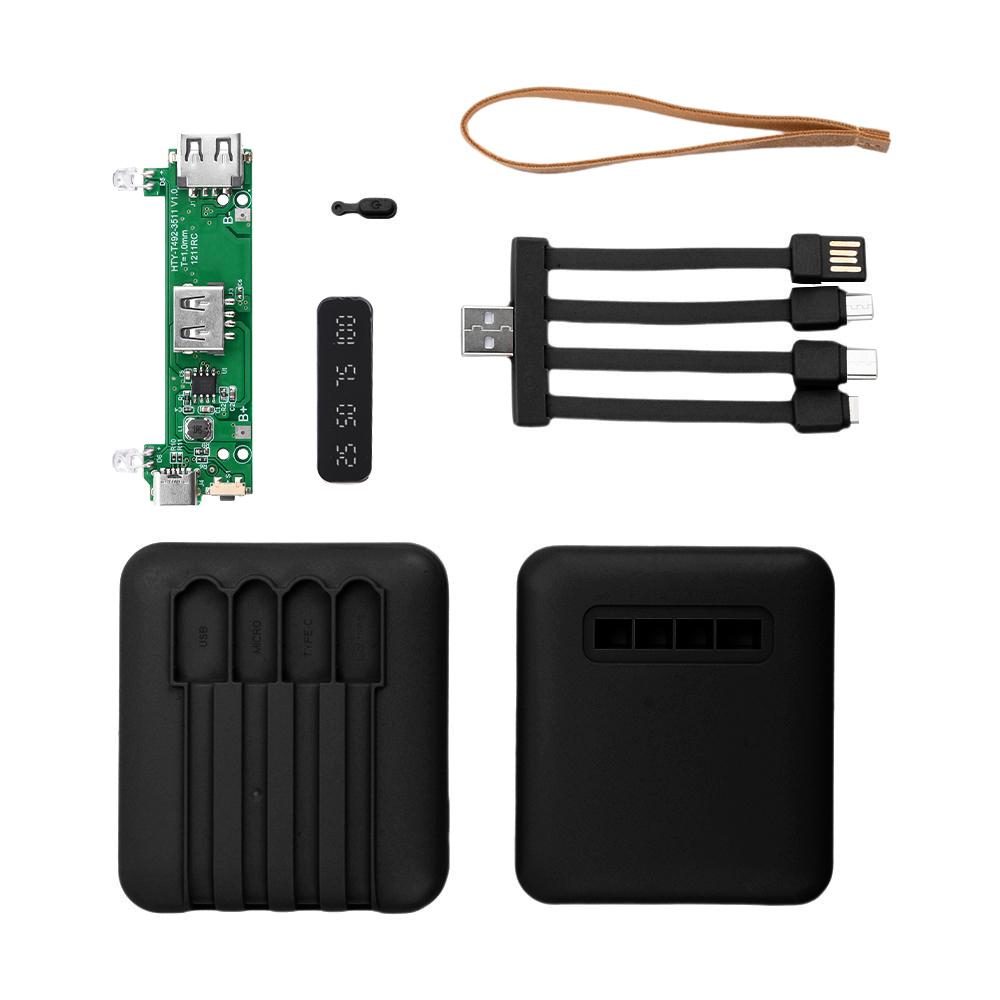 4-wire 3 Cells 18650 Battery Mobile Power Kits Self-wired Detachable DIY Charging Treasure Kit With LED Light Digital Display