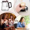 Glass Teapot with Wood Handle Filter Tea Pot Inner Tank Ergonomic Comfort Heat Resistant Tea Maker Kettle for Home Living Room