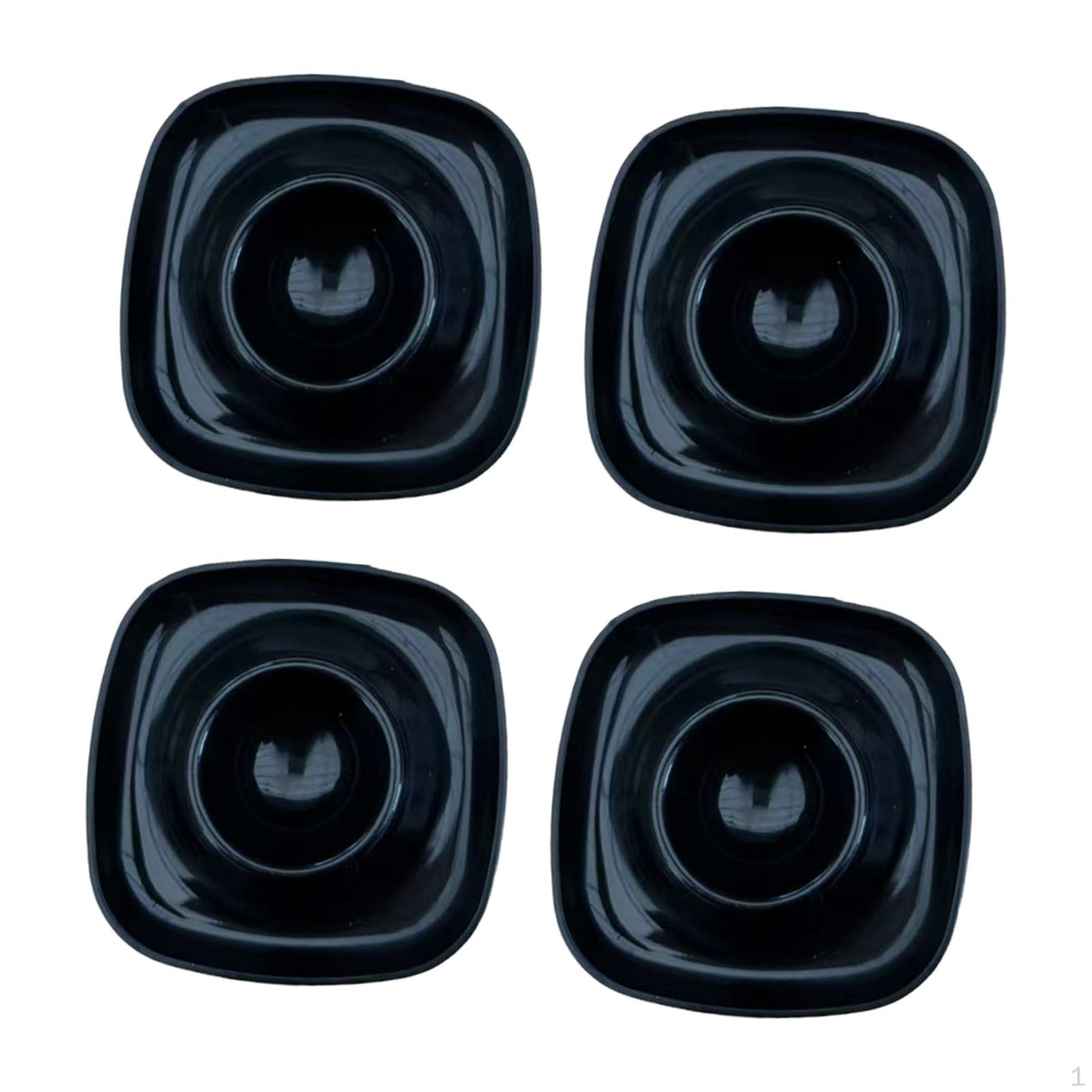

4 Decorative, Unique, Easy-to-Clean Stackable Egg Holders, Trays for Pantry, Breakfast, And Square Black