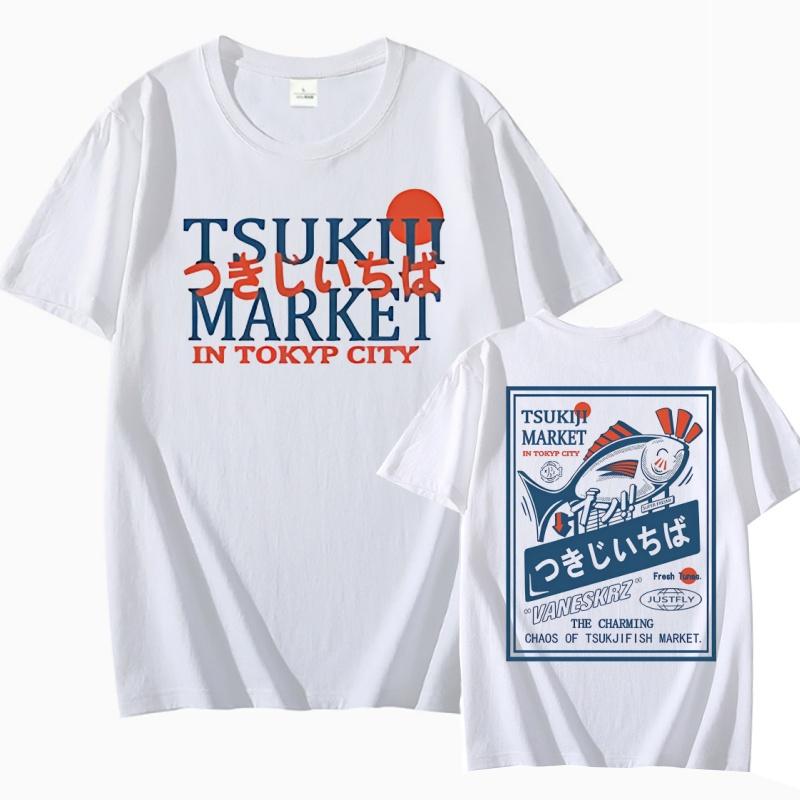 2026 Hot Sale Japanese Puffer Fish T-Shirt Tokyo Style Graphic Tshirts Cotton Short Sleeve Round Neck Printed Tshirts Y2k Streetwear Clothes Tee Top 4XL