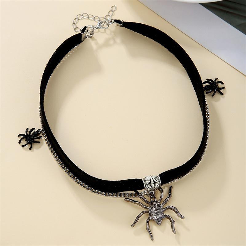 Vintage Gothic Multi-Layer Necklace Women Girl Crystal Tassel Spider Choker Chain Dark Loli Style Halloween Jewelry Gift