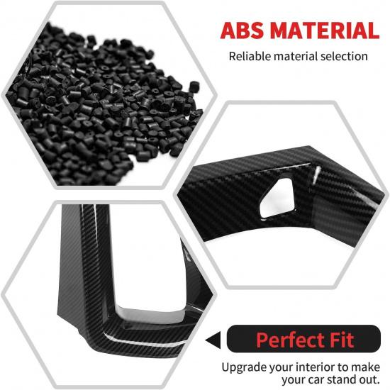 RT-TCZ Front Bumper Grille Air Vent Cover Trim Accessories for Ford Mustang 2024 2025 (Carbon Fiber)