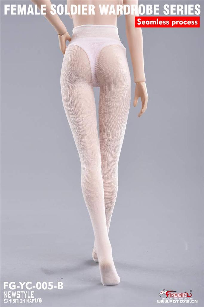 [TOYBARJAPAN] 16 Scale Figure Accessories  Fire Girl Toys FG-YC-005B White Stockings Female Soldier Wardrobe Seamless Pantyhose (Body, head, and
