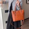 Top Layer Oil Wax Cowhide Large-capacity Design Tote Bag Genuine Leather Fashion Shoulder Bag