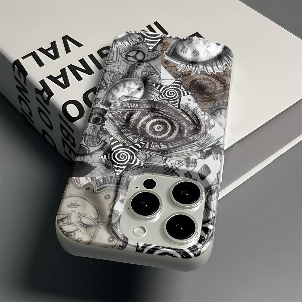 Dark Eye Collage Phone Case For Iphone 16 Pro Max 17 15 14 Plus 13 12 11 17Air Phone Cover Smooth Funda Coque