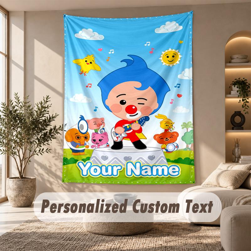 El Payaso Plim Plim Tapestry, Personalized Custom Text, Wall Hanging Tapestry For Living Room Home Wall Decor