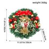 Festive Decoration 30cm Christmas Wreath Frosted Branches Red Berries Artificial Garland Plastic Door Ornaments Front Door