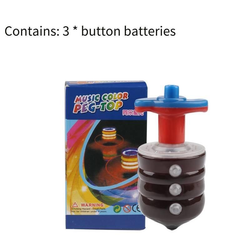 

Colorful Flashing Musical Plastic Spinning Top Set With Battery-powered Lights