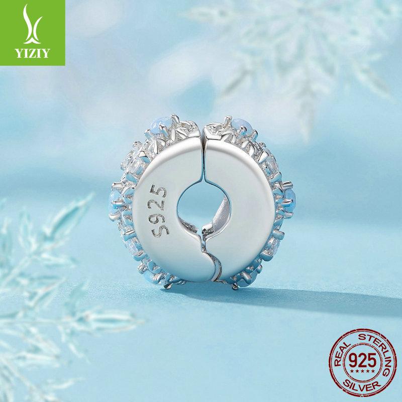 Christmas Snowflake Diy Bracelet Clasp, Romantic Winter Jewelry Accessories S925 Sterling Silver Beads