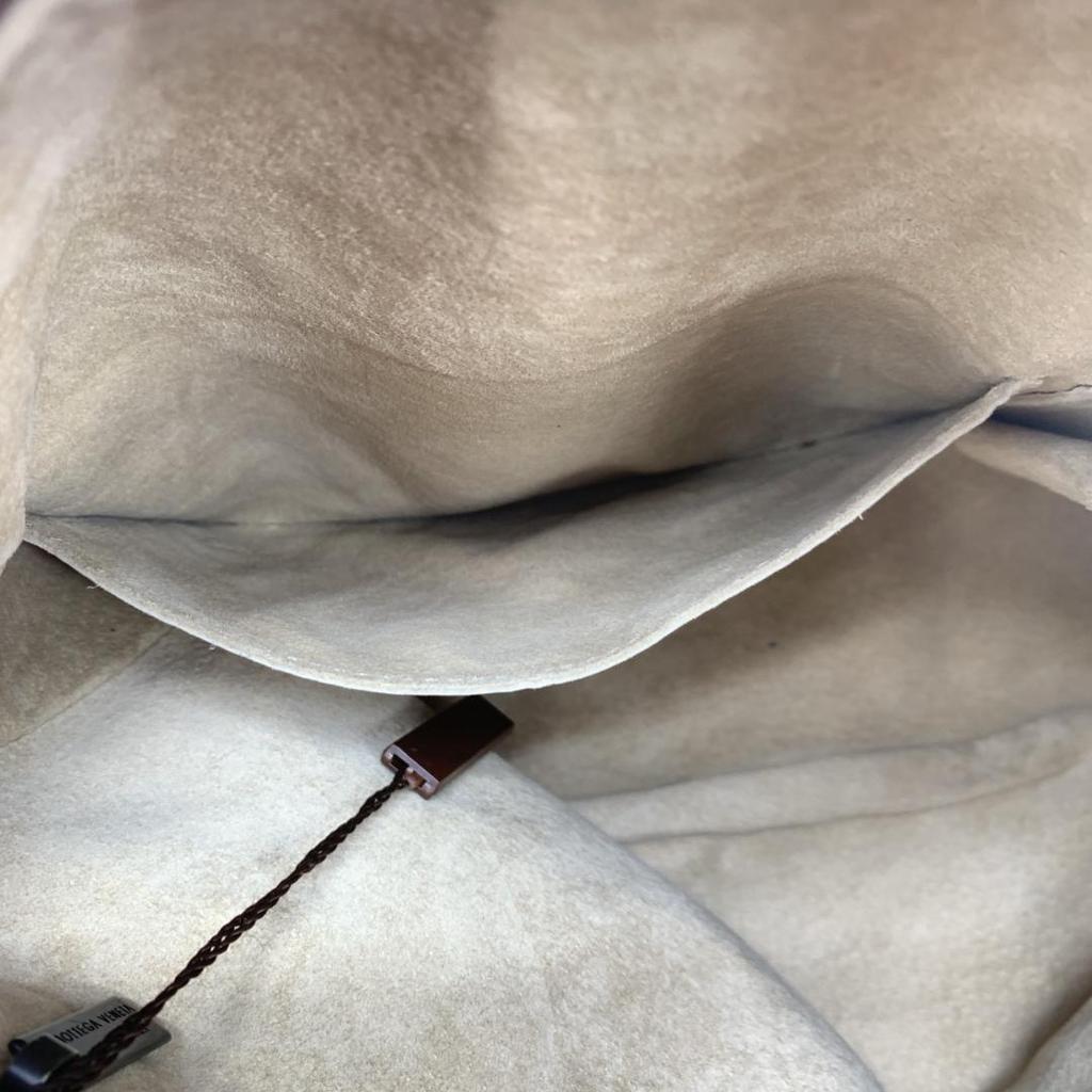 BOTTEGA VENETA Vintage Semi Shoulder Bag Single Strap Nappa Leather Brown Camel A4 Size Compatible