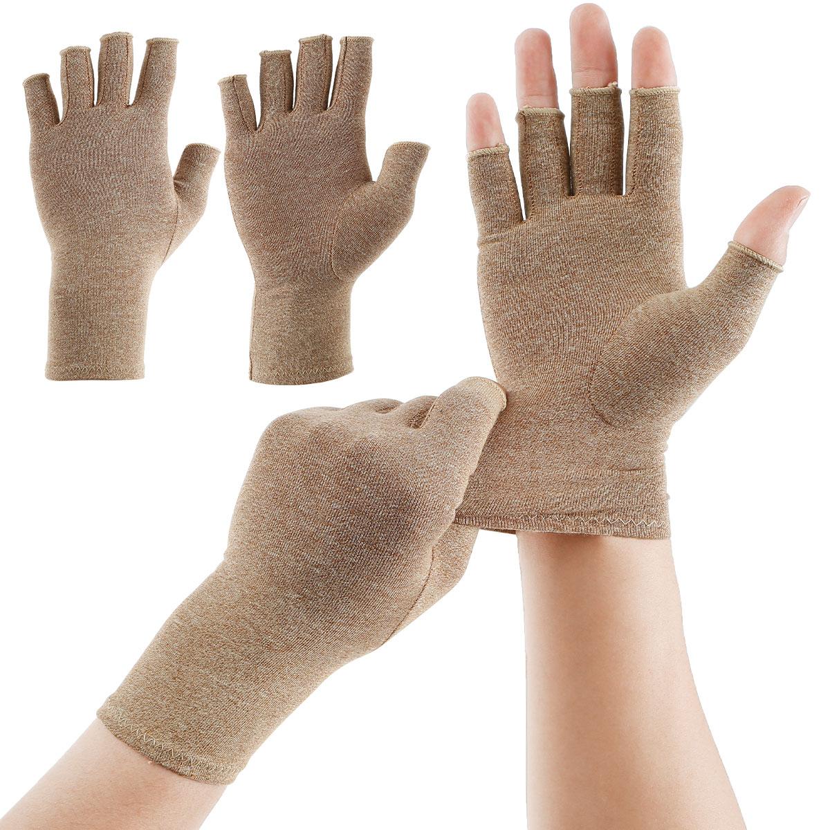 

1 Pair Arthritis Gloves Compression Gloves with Strap Fingerless Glove Hand Wrist Support Pain Relief Arthritis Gloves for Hands
