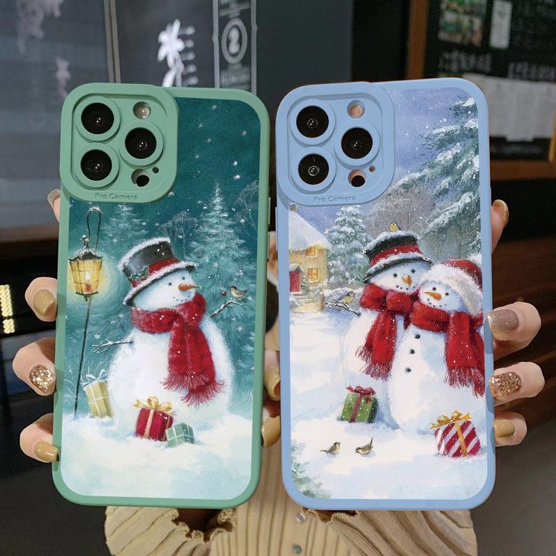 Cute Merry Christmas New Year Gifts Phone Case for IPhone 14 7 8 Plus Soft Cover for Iphone 12 13 11 Pro XS MAX XR X SE20 Shell