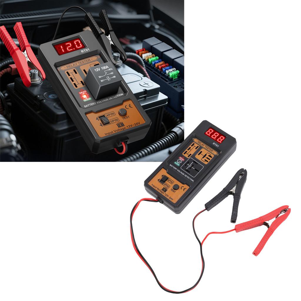 12v 24v Digital Car Relay Tester Analyzer Automotive Diagnostic Tool For 4 Pin 5 Pin Relays