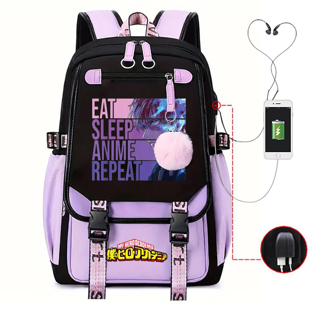 My Hero Academy Has the Same Peripheral Backpack, Animation Two-dimensional Printing, Primary and Secondary School Schoolbag.