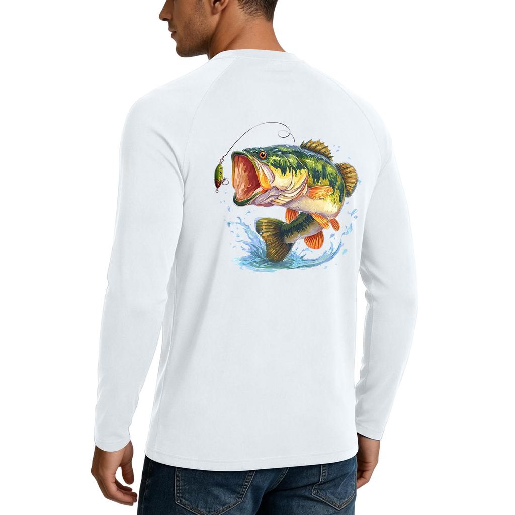 Men Long Sleeve 50 Plus Sun Shirt Quick Dry Lightweight Stretch Outdoor Fishing Athletic Top