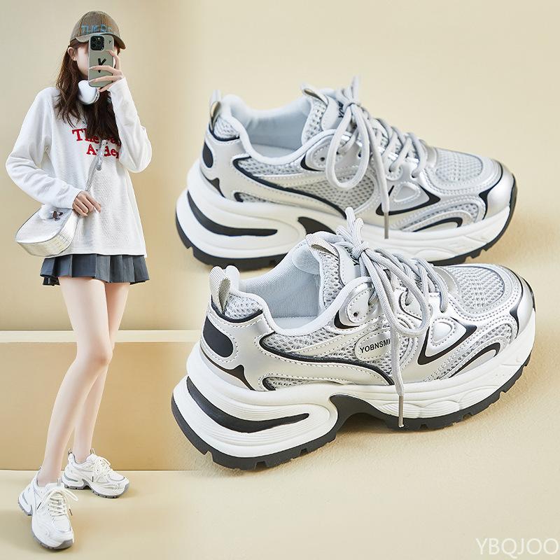 New Fashionable Versatile Women's Spring Running Casual Comfortable Sneakers Thick Soles Height Increasing Women's Sports Shoes