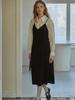 B Muse Mansion Bias Check Layered Dress - Black