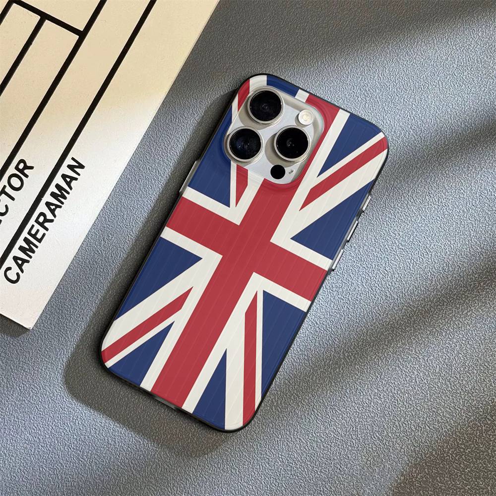England British Uk Flag Phone Case For IPhone 17 16 15 14 13 12 11 Corrugated Frosted Soft Cover Anti-Slip