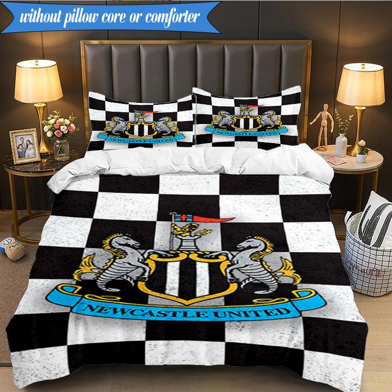 3-delige Zachte Beddengoedset met United Crest Print, Inclusief 1 Dekbedovertrek En 2 Kussenslopen Perfect voor Slaapkamer, Studentenkamer, Fan cadeau