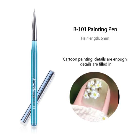 Nail Art Handle Soft Non-shedding Nylon Bristles Brush Lightweight Long Comfortable Grip Multipurpose Acrylic UV