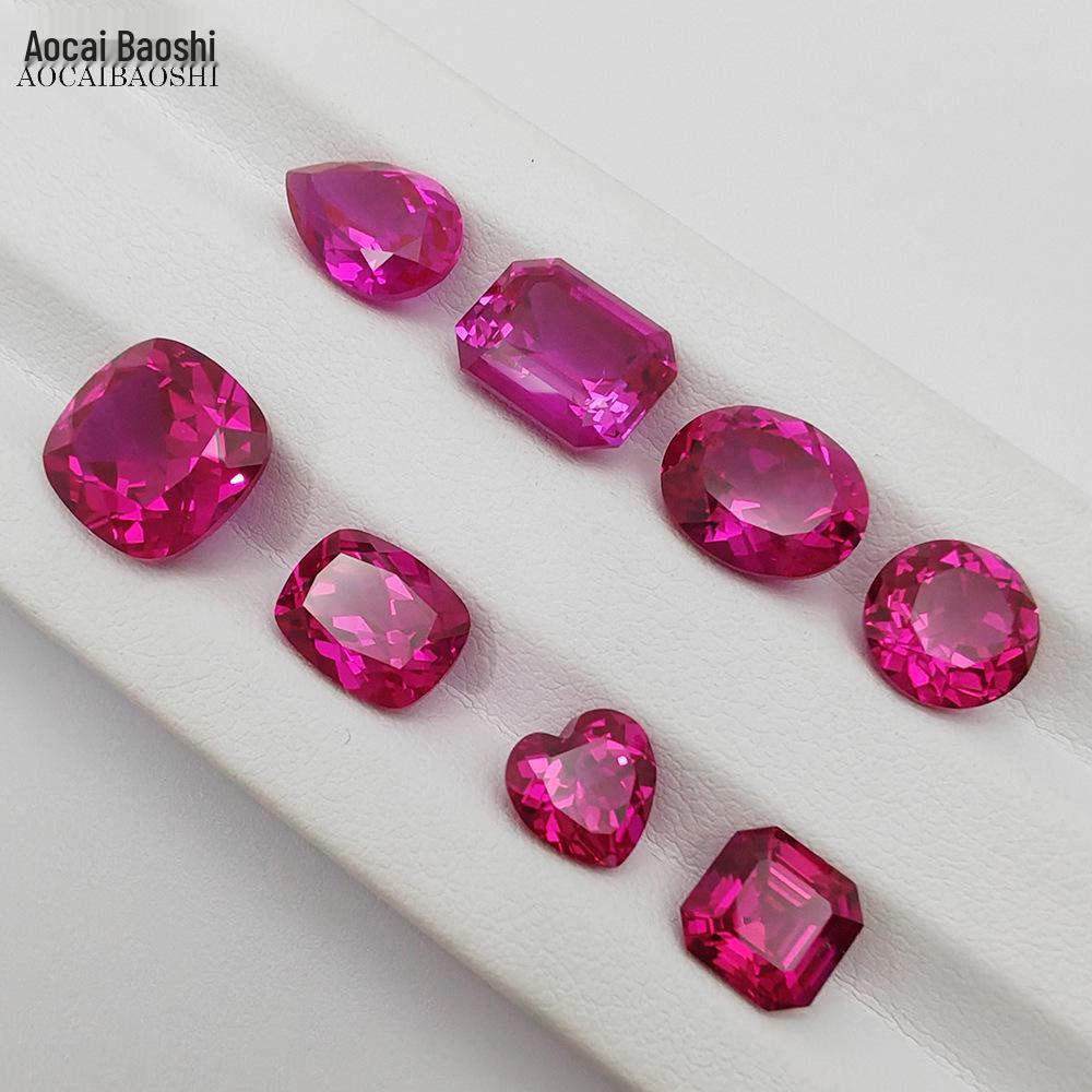 Aocai Bao Shi Lab-Grown Ruby Precision-Cut Loose Stone, AGL Certified Mainstone for Jewelry.