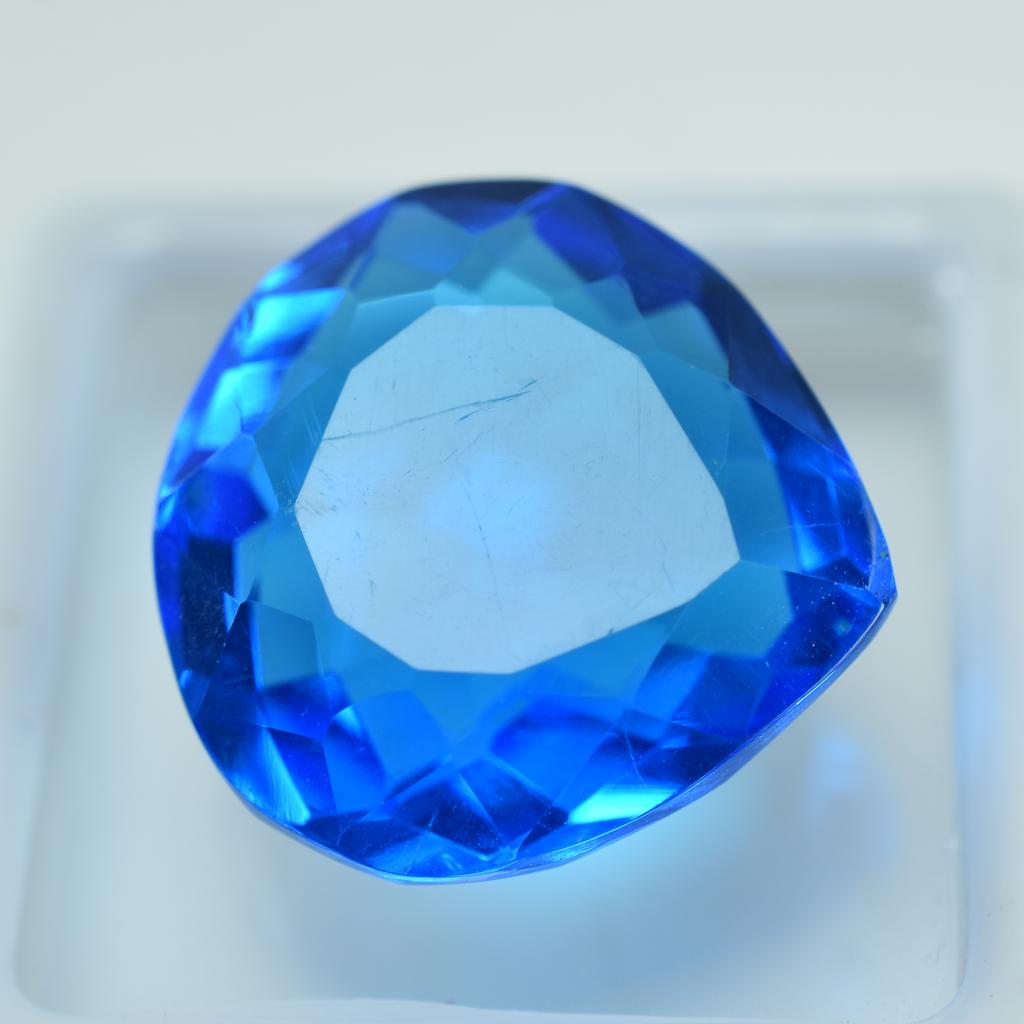 16.70 Ct Lab-Created Pear Ocean Blue Aquamarine Loose Gemstone A++