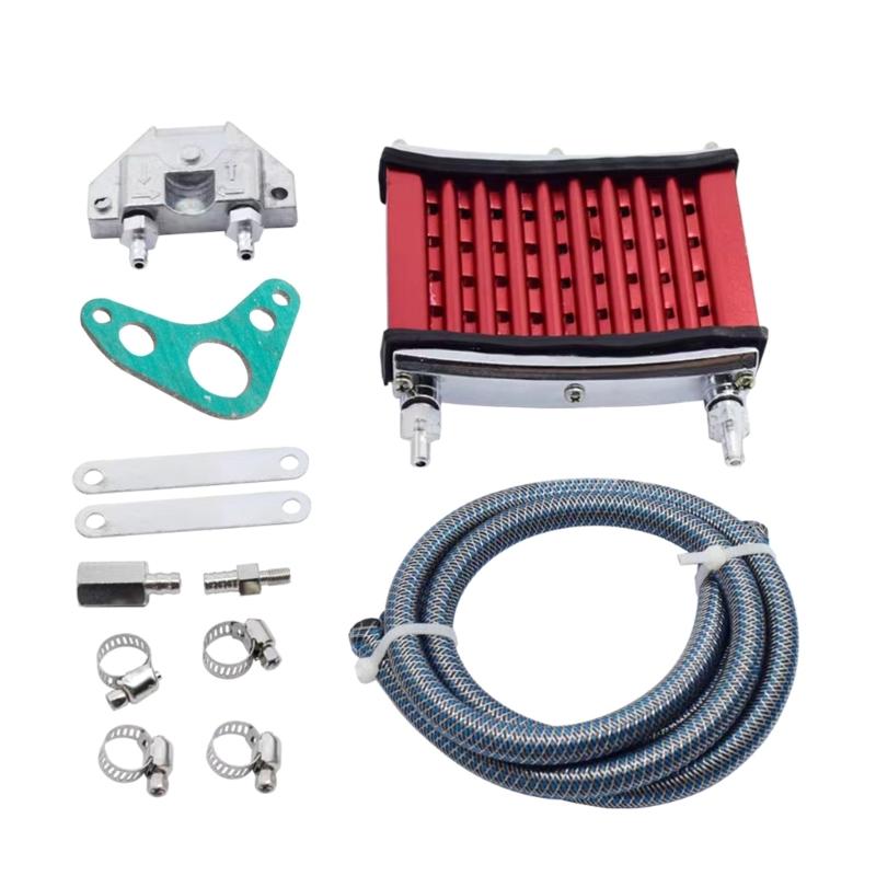 Oil Cooler Cooling Radiator Compatible for 50CC 70CC 90CC 110CC Horizontal Engine Dirt Bike Motorcycles Heat Dissipation
