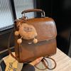 Vintage Maillard High Quality Oil Wax Leather Portable Small Square Bag Ladies Commuter Niche College Style Backpack