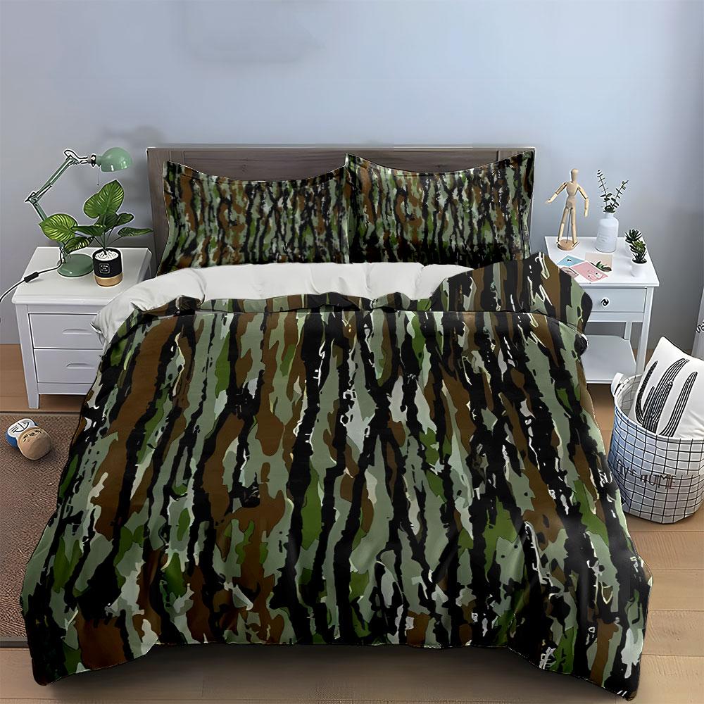 Set da esterno mimetico a tre pezzi, Decorazione per camera da letto per bambini e adulti, Squisito set da letto a tre pezzi, Regalo