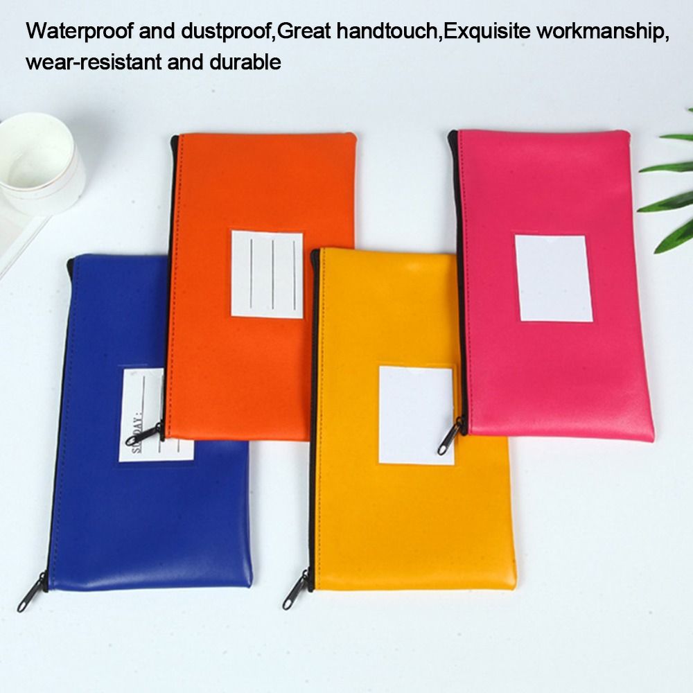 With Label Bank Deposit Bag With Zipper Money Pouch Waterproof Cosmetic Pouch Cosmetics