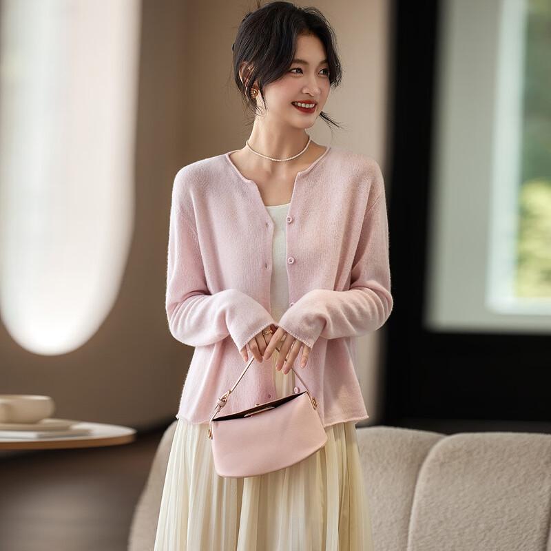 

Srcr Women s 100% Cashmere V-neck Cardigan L