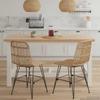 Dining Chair 2 Pcs Natural 41 X 55 X 85 Cm Rattan and Steel