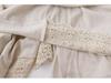 Women's Retro Hollow Lace Patchwork Linen A-line Skirt In Irregular Forest Style